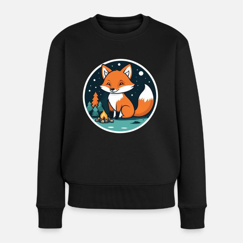 Camping renard - Pull Premium bio Femme - noir