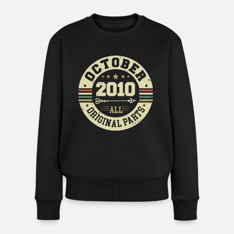 Legendär seit Oktober 2010 Geburtstag Oktober 2010 - Frauen Premium Bio Pullover - Schwarz