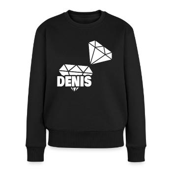 Kostbar Denis - Frauen Premium Bio Pullover - Schwarz - Vorne - Julia (174cm)