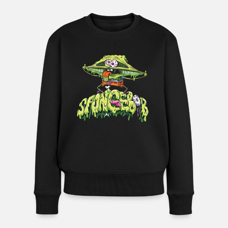Spongebob Schwammkopf Cooles Halloween-Design - Frauen Premium Bio Pullover - Schwarz