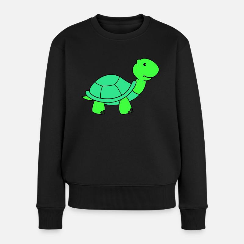 schildkröte - Frauen Premium Bio Pullover - Schwarz