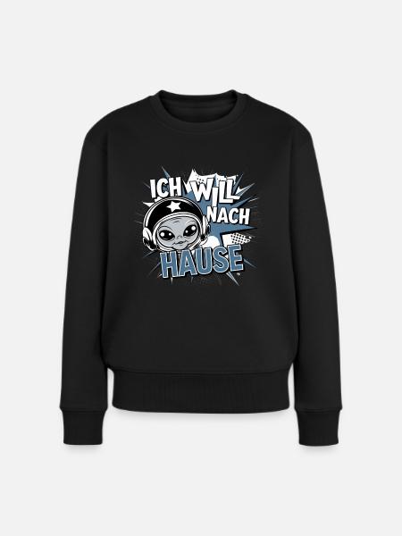 Ich will nach Hause. ET Alien Außerirdische - Frauen Premium Bio Pullover - Schwarz