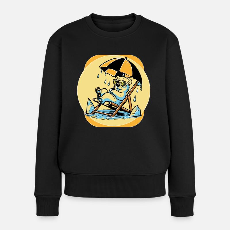 Eisbär - Frauen Premium Bio Pullover - Schwarz