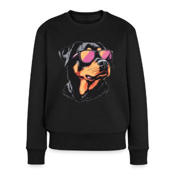 Lustiger Rottweiler Hund - Frauen Premium Bio Pullover - Schwarz - Vorne - Julia (174cm)