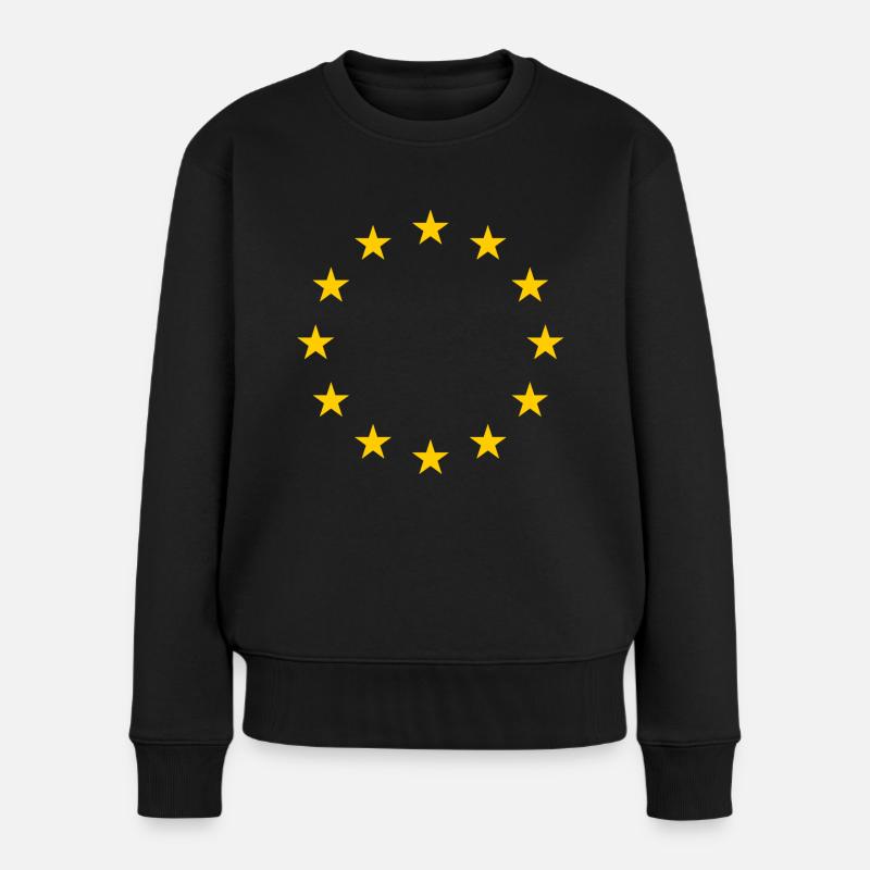 Europa Sterne - Frauen Premium Bio Pullover - Schwarz