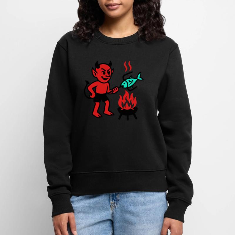 Devil with Fish Frauen Premium Bio Pullover