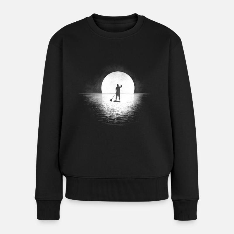 Stand Up Paddling Mann auf SUP Board - Frauen Premium Bio Pullover - Schwarz