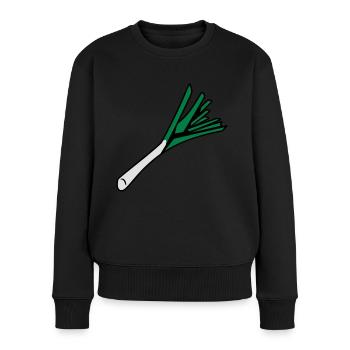 Jardin potager de nature poireau - Pull Premium bio Femme - noir - Devant - Julia (174cm)