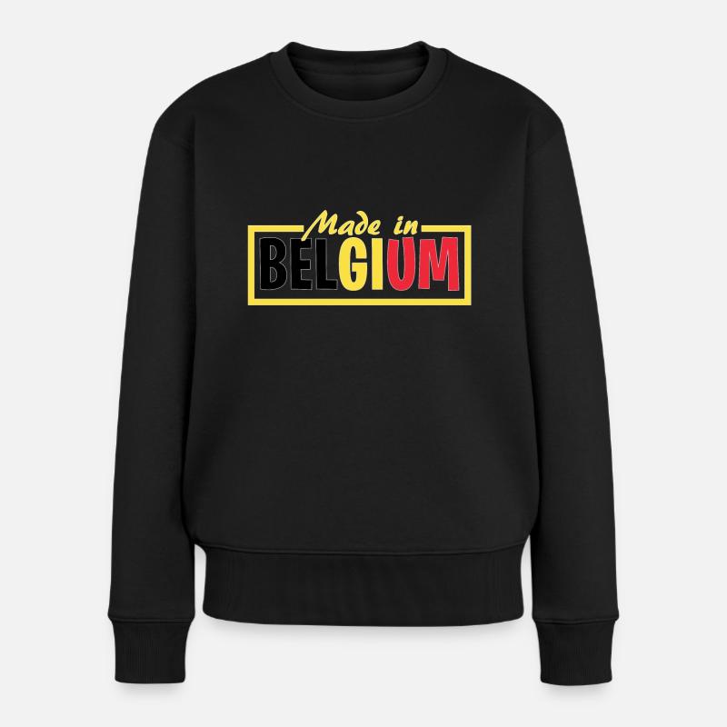 Made in Belgium - Frauen Premium Bio Pullover - Schwarz