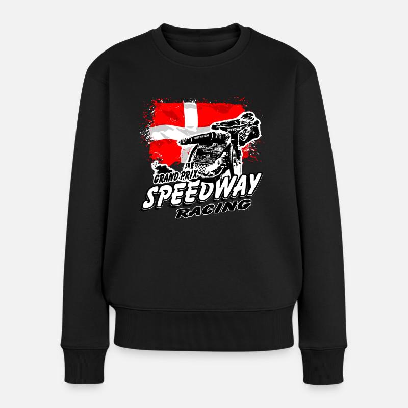 Speedway - Denmark Flag - Frauen Premium Bio Pullover - Schwarz