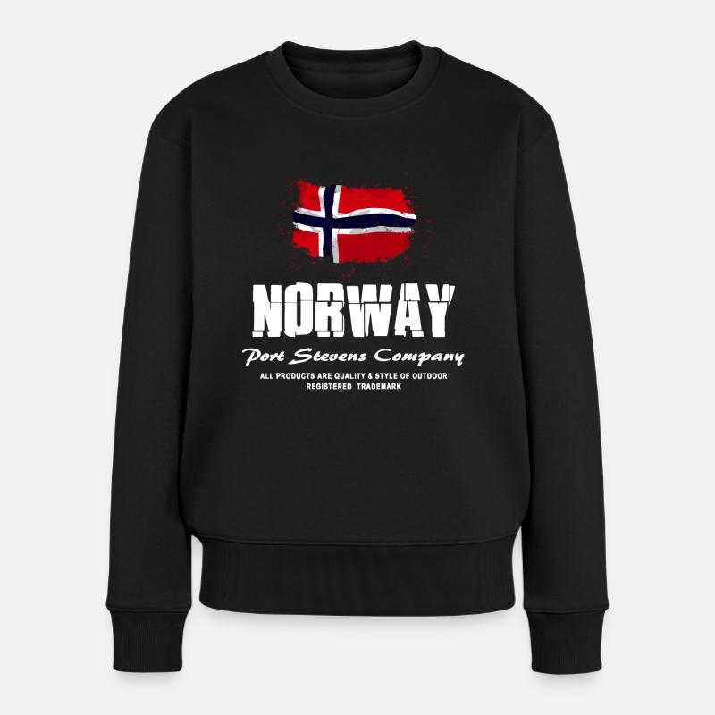 Norway Flag Logo - Frauen Premium Bio Pullover - Schwarz