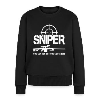 Sniper T-Shirt - Frauen Premium Bio Pullover - Schwarz - Vorne - Julia (174cm)