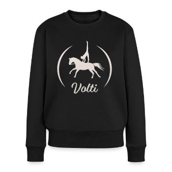Volti Pferdesport Voltigieren by TinaShirts - Frauen Premium Bio Pullover - Schwarz - Vorne - Julia (174cm)