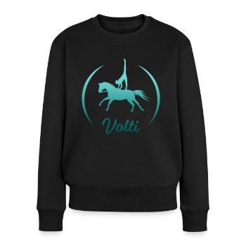 Volti Pferdesport Voltigieren by TinaShirts - Frauen Premium Bio Pullover - Schwarz - Vorne - Julia (174cm)