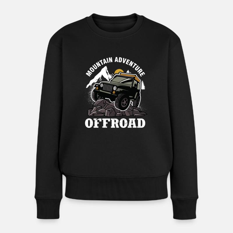 Geländewagen Jeep Offroad Geschenk - Frauen Premium Bio Pullover - Schwarz
