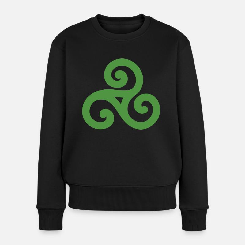 Keltisches Symbol - Frauen Premium Bio Pullover - Schwarz