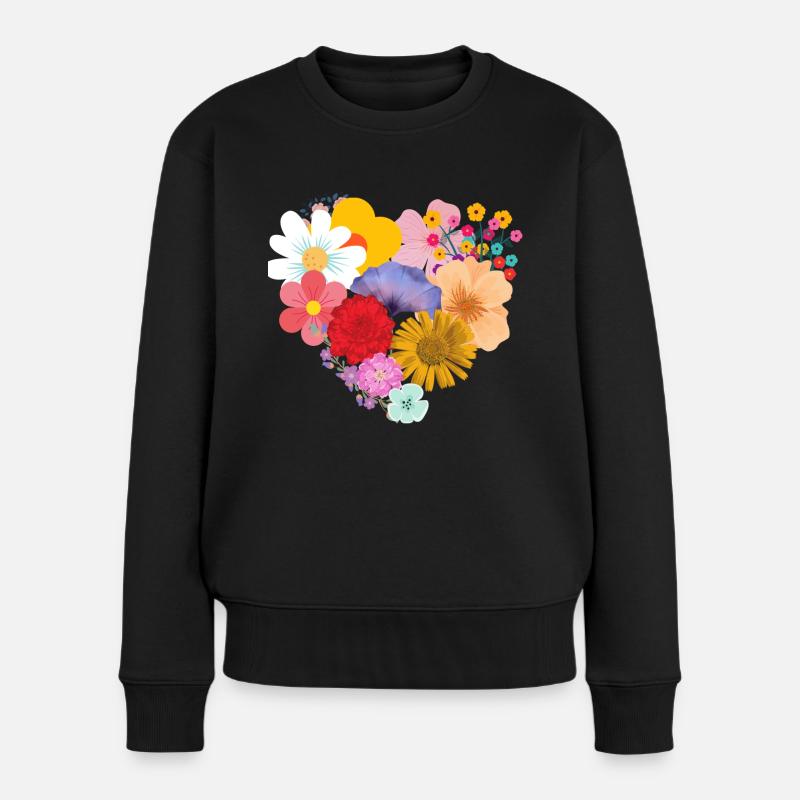 Fleur d’amour - Pull Premium bio Femme - noir