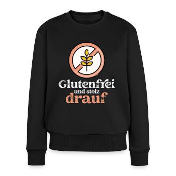 Glutenfrei und stolz drauf - Gluten frei Geschenk - Frauen Premium Bio Pullover - Schwarz - Vorne - Julia (174cm)