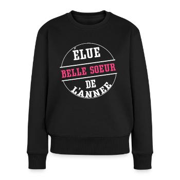 Elue belle soeur de l'année cadeau belle soeur - Pull Premium bio Femme - noir - Devant - Julia (174cm)