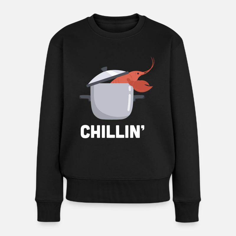 Hummer Chillin Hummer Languste Meeresfrüchte - Frauen Premium Bio Pullover - Schwarz