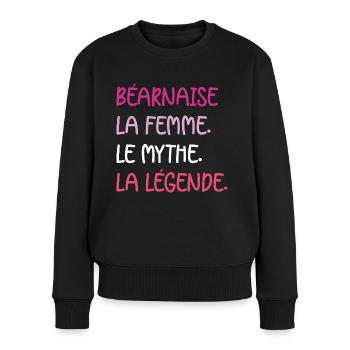 La femme le mythe la légende bearnaise - Pull Premium bio Femme - noir - Devant - Julia (174cm)