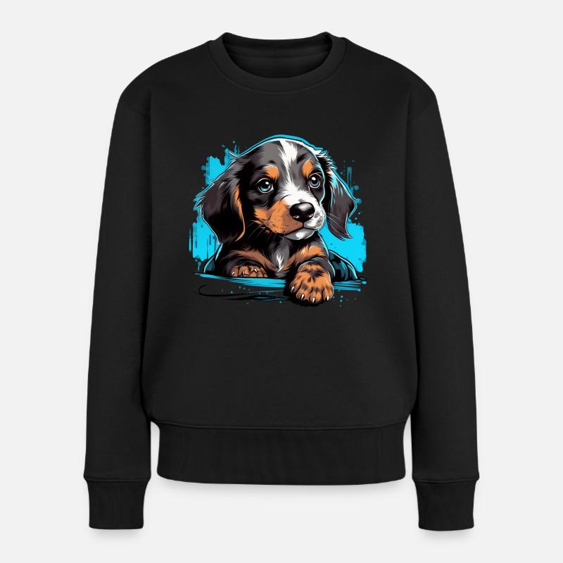 Chiot mignon - Pull Premium bio Femme - noir