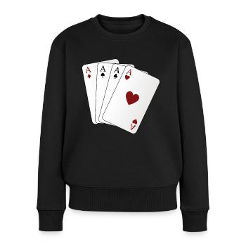 As des cartes à jouer - Pull Premium bio Femme - noir - Devant - Julia (174cm)