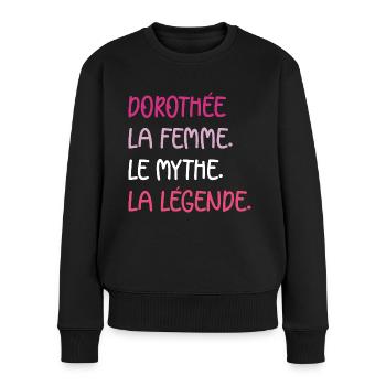 La femme le mythe Dorothée - Pull Premium bio Femme - noir - Devant - Julia (174cm)