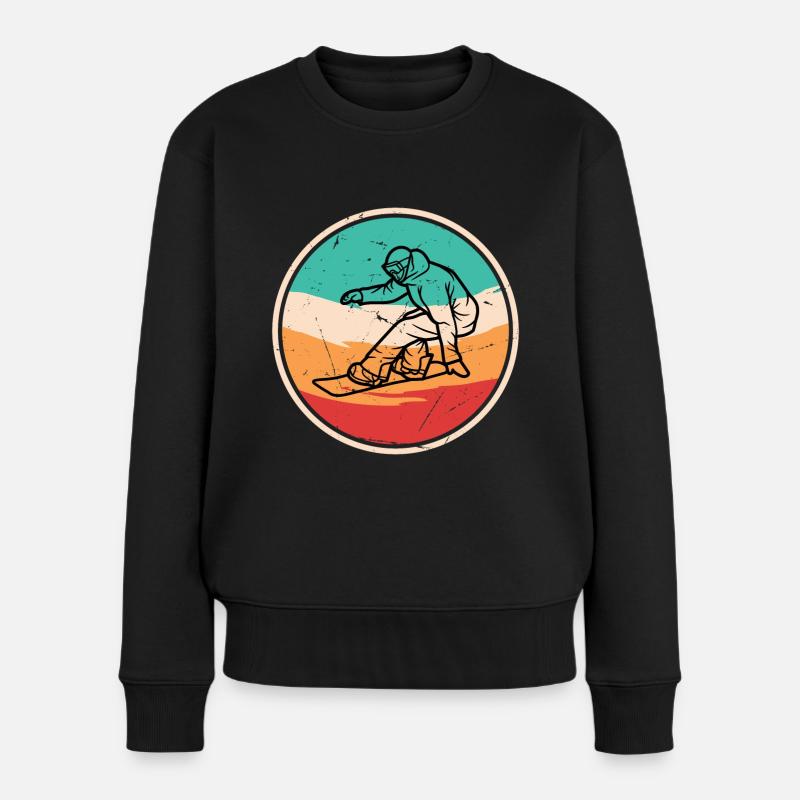 Snowboard vintage - Pull Premium bio Femme - noir