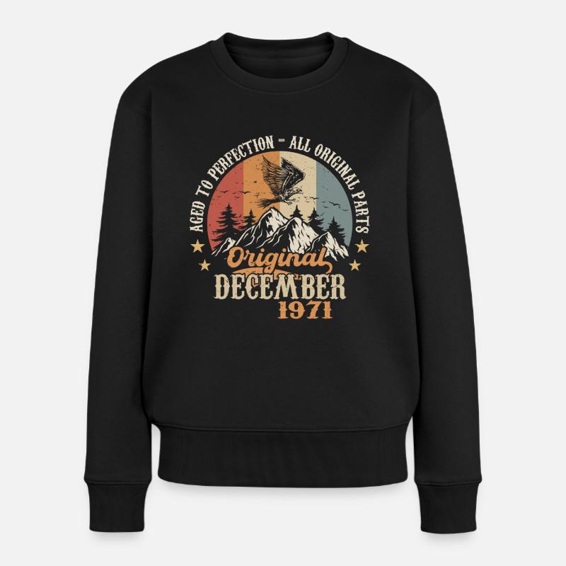Dezember 1971 Jubiläum 1971 Legenden Dezember - Frauen Premium Bio Pullover - Schwarz