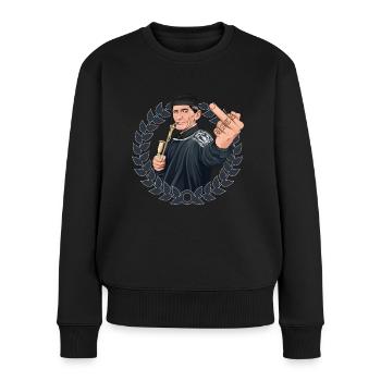Rieser Grantler // Illustration - Frauen Premium Bio Pullover - Schwarz - Vorne - Julia (174cm)