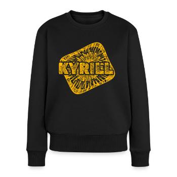 Kyrill als Sternenstaub - Frauen Premium Bio Pullover - Schwarz - Vorne - Julia (174cm)