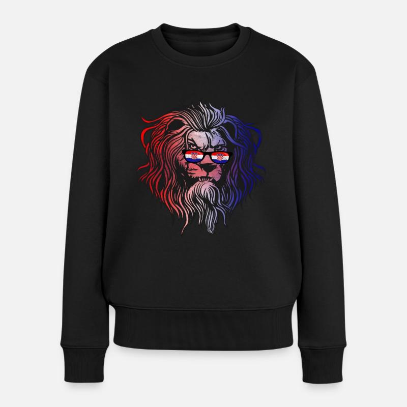 Kroatien - Frauen Premium Bio Pullover - Schwarz