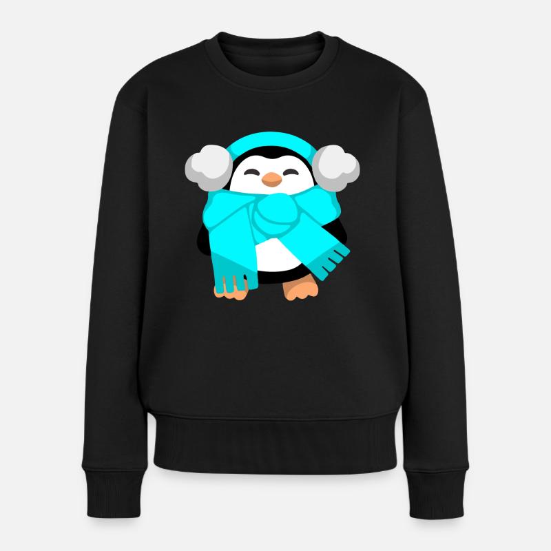 Pinguin - Frauen Premium Bio Pullover - Schwarz