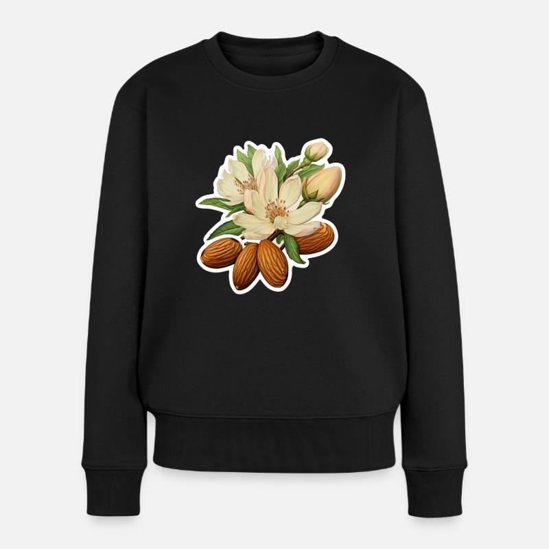 Amandes et fleurs d’amandier - Pull Premium bio Femme - noir