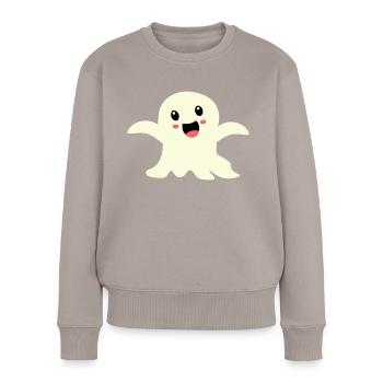 Fantôme - Pull Premium bio Femme - taupe - Devant - Julia (174cm)
