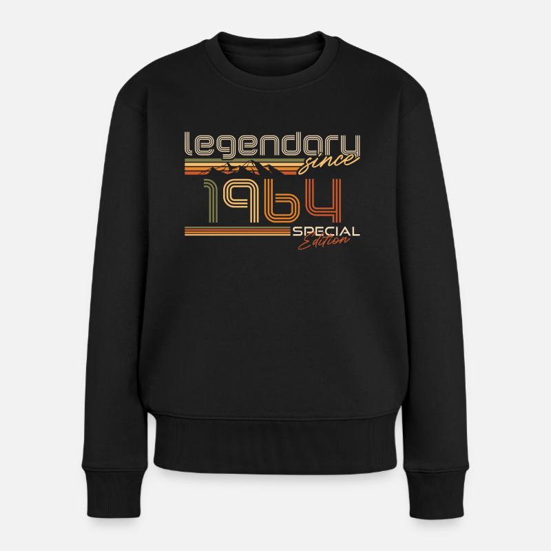 Retro 1964 geboren Vintage Geburtstag - Frauen Premium Bio Pullover - Schwarz