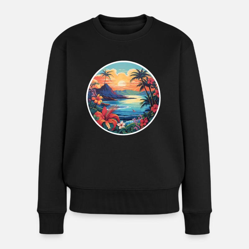 Paradis tropical - Pull Premium bio Femme - noir