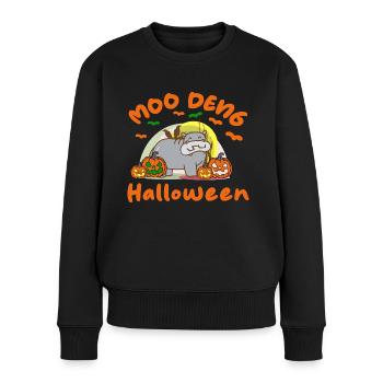 Moo Deng Halloween - Women's Premium Organic Jumper - black - Front - Julia (174cm)
