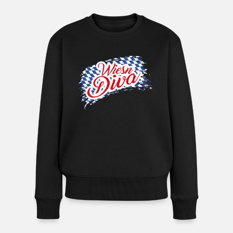 Wiesen Diva - Frauen Premium Bio Pullover - Schwarz