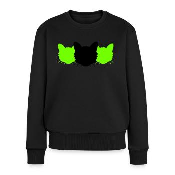 3 Cats Silhouettes Three Friends Team Heads Crew - Women's Premium Organic Jumper - black - Front - Julia (174cm)