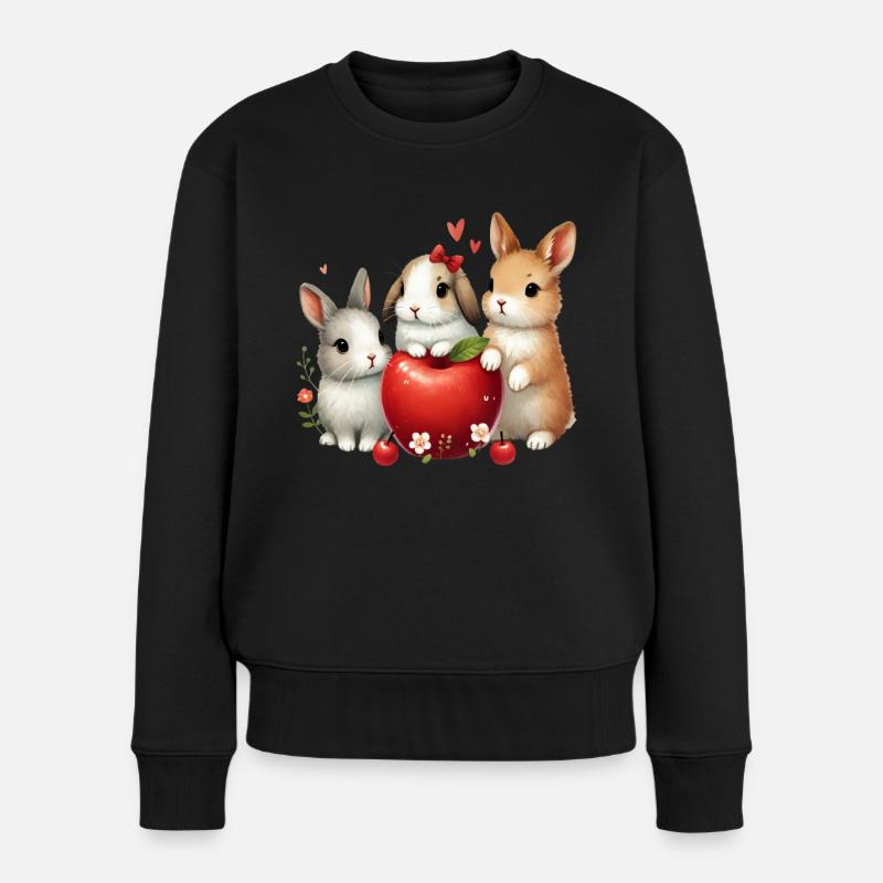 Rabbit - Frauen Premium Bio Pullover - Schwarz
