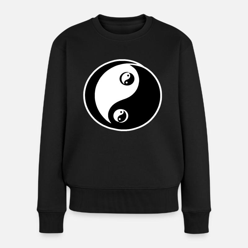 Yin Yang - Frauen Premium Bio Pullover - Schwarz