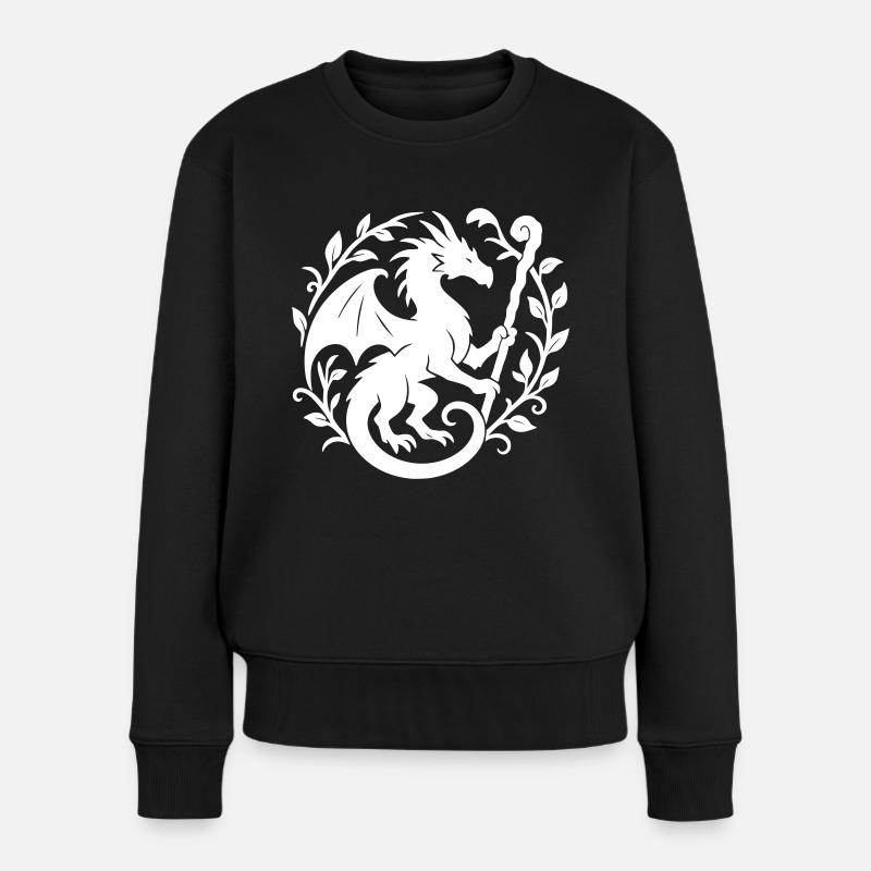 Druide Dragon (blanc) - Pull Premium bio Femme - noir