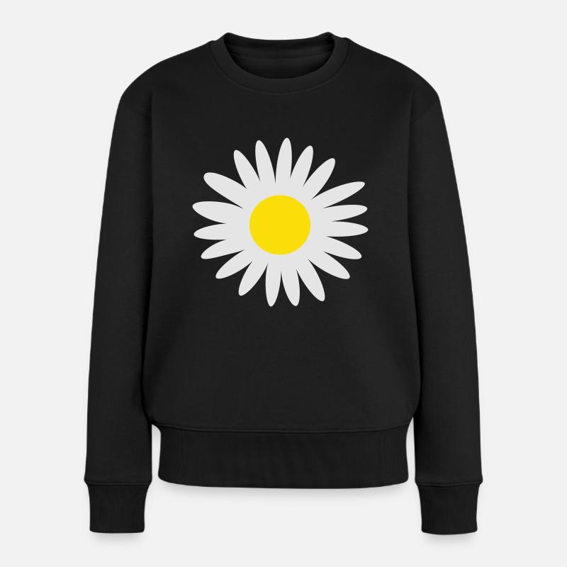Gänseblümchen - Frauen Premium Bio Pullover - Schwarz