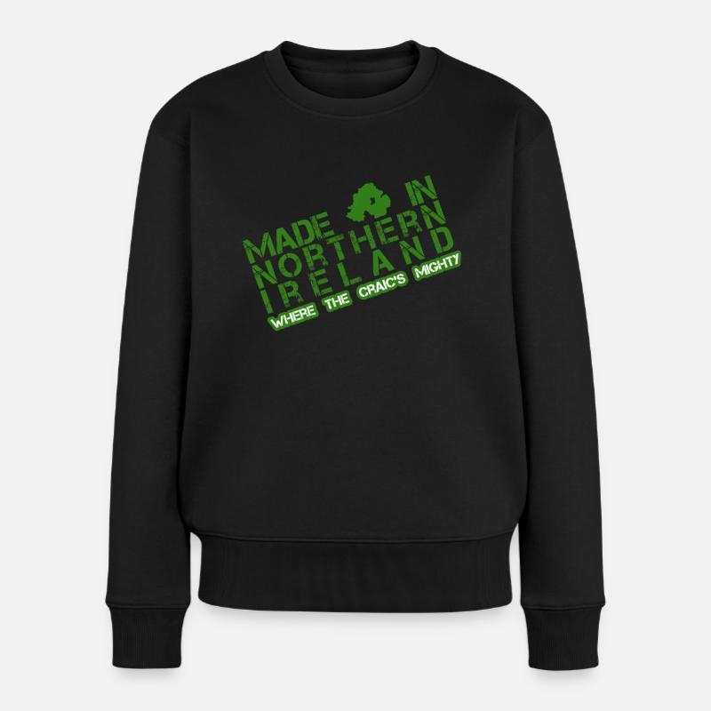 Made in Nordirland - Frauen Premium Bio Pullover - Schwarz