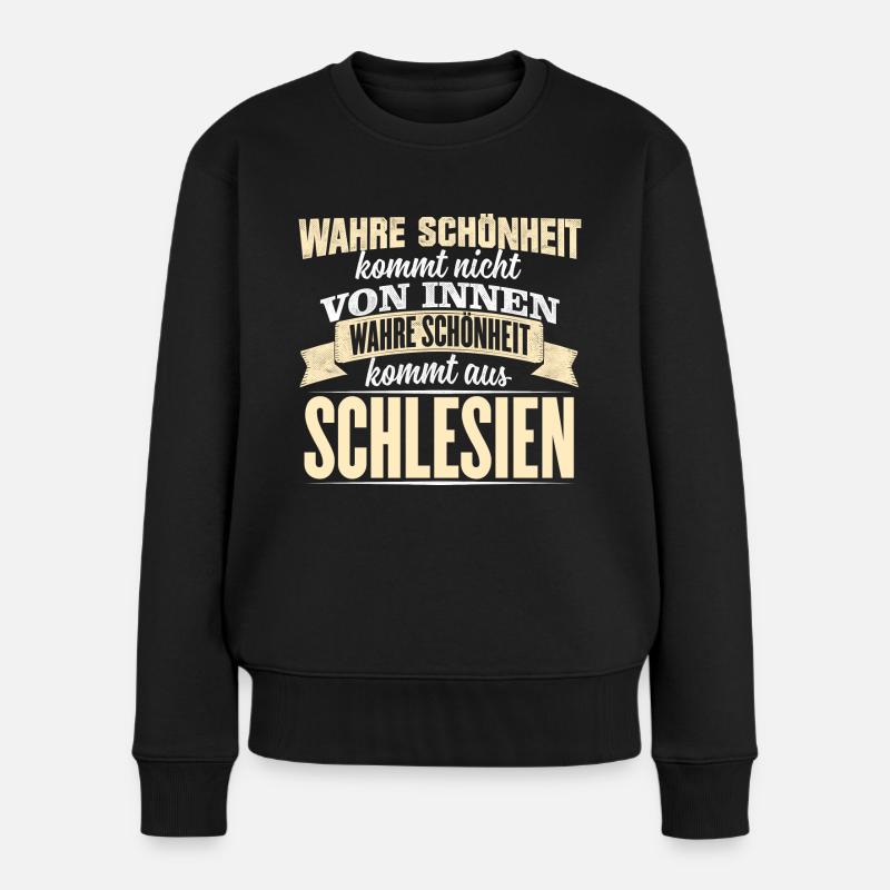 SCHLESIEN - Schönheit - Frauen Premium Bio Pullover - Schwarz