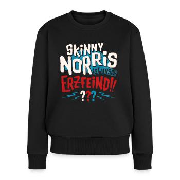 Die Drei ??? Skinny Norris - Frauen Premium Bio Pullover - Schwarz - Vorne - Julia (174cm)
