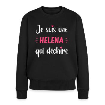 Je suis une HELENA qui déchire - Pull Premium bio Femme - noir - Devant - Julia (174cm)