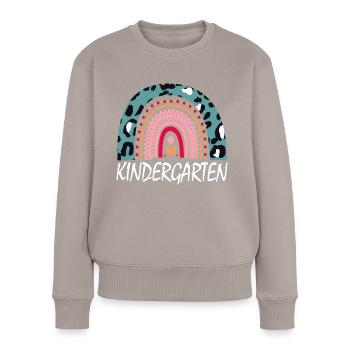 Boho Kindergarten Squad Geschenk - Frauen Premium Bio Pullover - Taupe - Vorne - Julia (174cm)